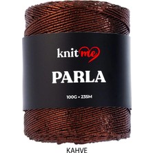 Knitme Parla Kahve Renkli Simli Çanta ve Aksesuar Örgü Ipliği