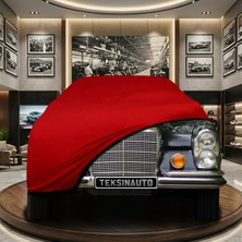 ULTRASHOP Mercedes S Serisi W108 (1965-1972) Kırmızı Kumaş Oto Branda Araca Özel Penye Araba Brandası Araç Örtüsü
