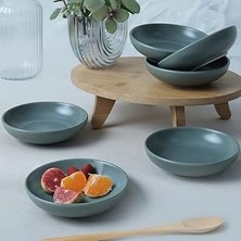 Indispensablely Keramika Mat Yeşil Halka Çerezlik/sosluk 13 cm 6 Adet 322