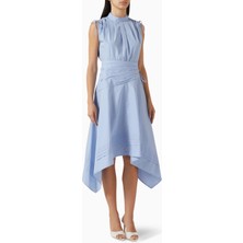 3.1 Phillip Lim Ruched Handkerchief Premium Pamuk-Poplin Lüks Tasarım Kadın Elbise