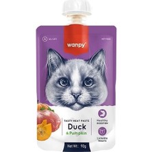 Wanpy Taze Ördekli ve Bal Kabaklı Et Ezmesi Doğal Kedi Ödülü 90 gr