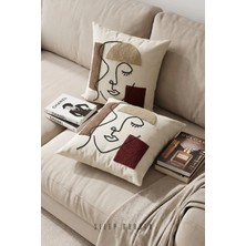 Sleep Garden Kadın Yüzü Kahverengi Puch Kırlent 45X45 2 Adet