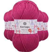 MidasTech 5 Adet Baby One Tüylenmeyen El Örgü Ipi Yünü Fuşya K245 Nemere