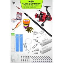 Fishack 33 Parça Profesyonel Deniz Olta Takımı Seti - Mor - 350CM Kamış 60/120GR / 50'lik Metal Kafa Makine