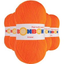 MidasTech 5 Adet Kristal El Örgü Lif Ipi Turuncu 98215 Nemere