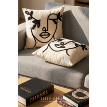 Sleep Garden Kadın Yüzü Siyah Punch Kırlent 45X45 2 Adet
