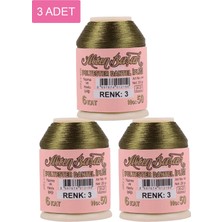 MidasTech 3 Adet Altınbaşak Oya ve Dantel Ipi 20 gr - Royaleks - No: 003 Nemere