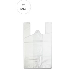 MidasTech Beyaz Hışır Atlet Poşet Mini Boy 22X31 cm 20 Paket Takriben 10.000 Adet Nemere