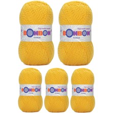 MidasTech 5 Adet Festival Simli Örgü Ipi Yünü Renk NO:217 Nemere