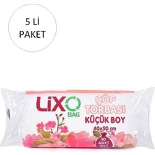 MidasTech Küçük Boy Çöp Torbası 40 x 50 cm 30 Lu Rulo x 5 Paket = 150 Adet (Şeffaf) Nemere