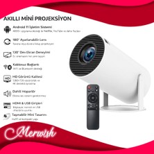 Goes Mini Akıllı Projeksiyon Android 11 Wifi Bluetooth 4K Destekli 180° Dönebilen 130 Inç Hd Projektör HY300