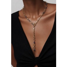 Altın Kaplama Hematit Taşlı Çok Yönlü Kullanım Kolye