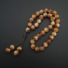 Seven Art Jewelry Orijinal Doğal Taş 8mm Sitrin Taşı 33'lü Tesbih, Erkek Hediye, El Yapımı Tesbih