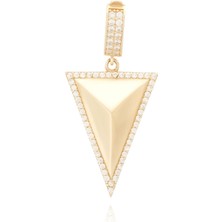 Berk Mücevherat 14 Ayar Altın Taşlı Piramit Kolye Ucu