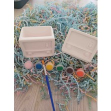 Opulent Accessories Radyo Kalemlik Saksi Boyama Seti 2 Adet, Okul Öncesi Etkinlik, Anneler Gunu Etkinlik, Dogum Gunu Etkinlik  Kurumsal Etkinlik Boyama Seti