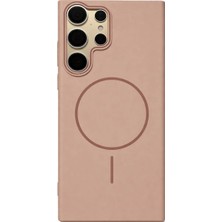 Vissona Samsung Galaxy S24 Ultra Uyumlu Kamera Çıkıntılı Magsafe Wireless Şarj Özellikli Sert Sararmaz Silikon Kılıf