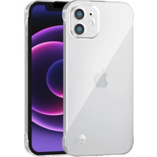 Vissona iPhone 12 Uyumlu Kamera Korumalı Yanları Açık Sararmaz Sert Mika Şeffaf Kılıf