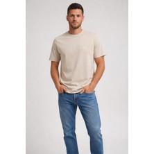 Jack Jones Jprblaethan Ss Logo Tee Sn Erkek Bej Tshirt 12292403-06