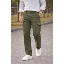 Comstar Erkek Premium Comfort Haki Kargo Baggy Pantolon