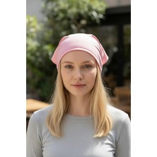 Üçgen Bandana Fular Bone Mutfak ve Aşçı Bone Likralı Soft Pembe