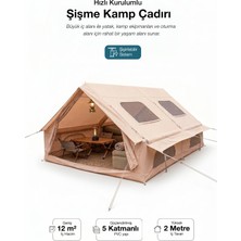 Kensa 12 Kişilik 4 Mevsim Şişme Kamp Çadırı Su Geçirmez 210D Oxford Kumaş 12 M2 400X300X200 cm