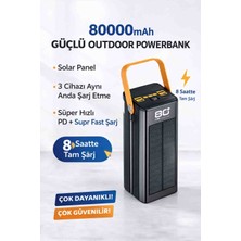 Beemen 80000 Mah Solar Panelli Outdoor Powerbank – Pd Hızlı Şarj, LED Işıklı, Çoklu Çıkışlı Taşınabilir Şarj Cihazı