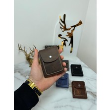 Sanat %100 Hakiki Crazy Deri El Dikimi Minimalist Cüzdan - Çıtçıtlı Eskitme Dokulu Kaliteli Erkek Cüzdan