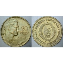 Banknoting Yugoslavya 20 Dinar 1955 Işçi ve Çark Temalı. Tito Dönemi.