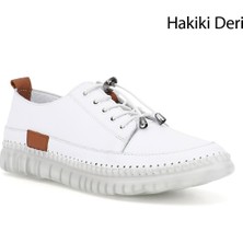 Gönderi(r) Kadın Beyaz  Bağcıklı Hakiki Deri Sneaker