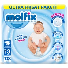 AyrStore Bebek Bezi Ultra Fırsat Paketi 3 Beden 4-9 kg 108 Adet