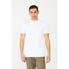 White Stone Beyaz Basic Bisiklet Yaka Erkek T-Shirt