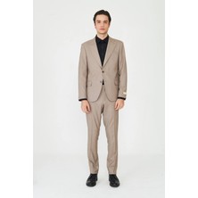 White Stone Bej Klasik Yaka Slim Fit Modern Erkek Takım Elbise
