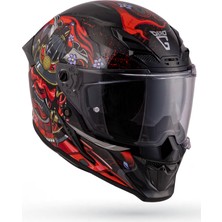 Inferno Armour Red Siyah-Kırmızı Güneş Vizörlü Kask