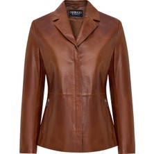 Derimod Helen Kadın Taba Kısa Deri Ceket 25WGE5610M2