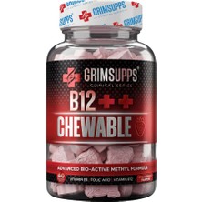 Grimlabs Grimsupps B6+B12 Folic Acid 60 Strawberry Chewable Tablet