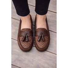 ModaFrato K-218 Rahat Taban Püsküllü Kadın Babet Günlük Şık ve Rahat Anne Ayakkabısı