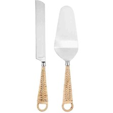 Porland Hena Rattan Kek Servis Takımı 2parça