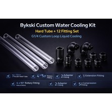 Bykski Hard Tube Water Cooling Fitting Kit (3 Tube + 12 Fitting) Custom Loop Pc Cooling