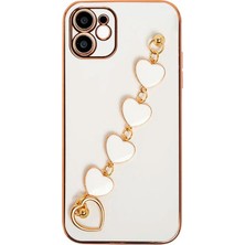 MidasTech Ally iPhone 12 6.1inç Kılıf Kalp Bileklik Tutuculu Lüx Silikon Askılı KILIF-(5775) Midiastec