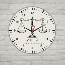 Çılgıntrend Kişiye Özel Avukat Logolu Metal Duvar Saati - Hukuk Bürosu Hediyesi 29 cm