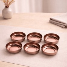 Sarkap Home 6'lı Bronz Dondurmalık ve Çerezlik Seti 10 cm Çap, 3.2 cm Yükseklik