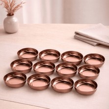 Sarkap Home 12'li Dondurmalık ve Çerezlik Seti - Bronz 10 cm Çap, 3.2 cm Yükseklik