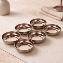 Sarkap Home 10 cm Çap, 3.2 cm Yükseklik 6'lı Açık Bronz Dondurmalık ve Çerezlik Seti