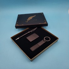 Siyah Anahtarlık Çakmak ve Tükenmez Kalem Midastech