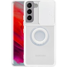 MidasTech Ally Sm Galaxy S22 Plus Kılıf Sürgülü Kamera Lens Korumalı Yüzük Standlı Silikon Kılıf-(5