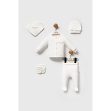 Moi Noi Floral Seri Nakışlı 5'li Bebek Seti - %100 Pamuklu Hastane Çıkışı