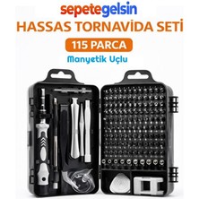 Sepetegelsin Manyetik Hassas Tornavida Seti 115 Parça Krom Vanadyum Çelik Telefon Laptop Tamir Seti