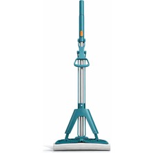 Fırsat Yolu Kelebek Mop - 2 Adet Pva Sünger - Çelik Sap Esnek Kullanım Temizlik Seti - Yeşil- 135 cm