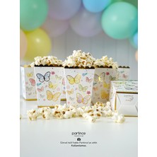 Partince Gold Yaldızlı Makaron Kelebek 8'li Popcorn Patlamış Mısır Kutusu
