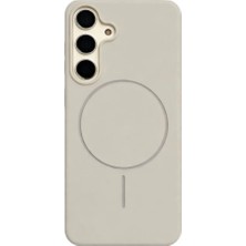 Vissona Samsung Galaxy S24 Uyumlu Içi Kadife Magsafe Wireless Şarj Özellikli Taş Renkli Telefon Kılıfı
